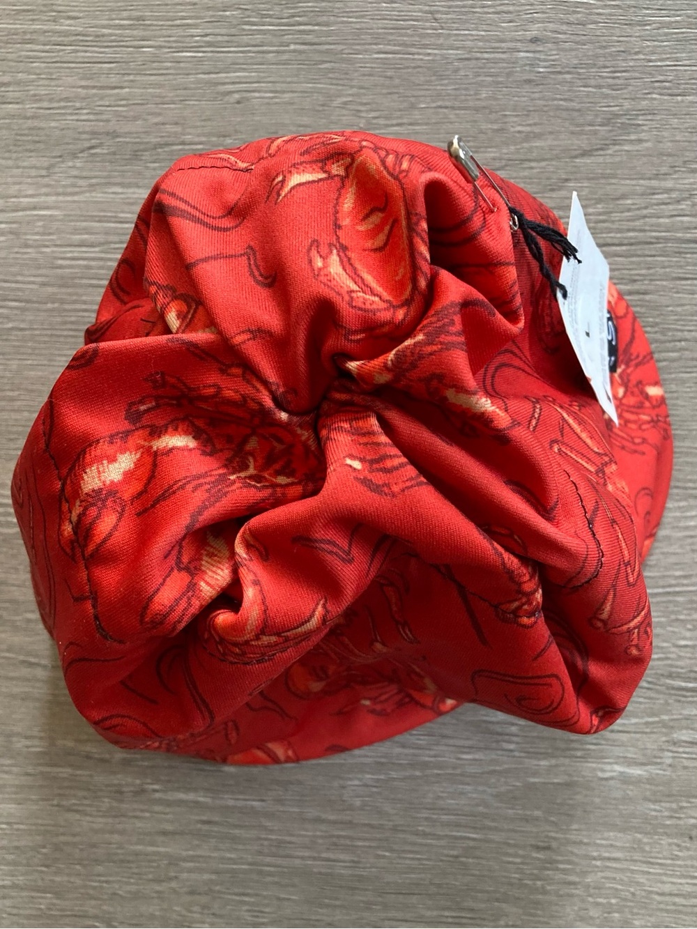Salmon Sisters x Skida Red Crab Lobster Print Alpine Fleece-lined Beanie - Picture 4 of 5